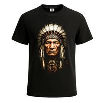 Native Spirit Indėno veidas Raudonasis indėnas Biker marškinėliai Viršutinė dalis L