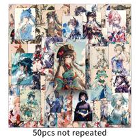50 Ink Wash Style Genshin Impact Stickers - Game-Inspired Chinese Art for Stationery, Planners, and Water Bottles