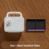 Frunuts Multi-Functional Breakfast Maker: Double-Plate Sandwich, Waffle, Egg Roll, Sausage, and Bread Grill with Timer. Timed Double-Plate Sandwich Maker