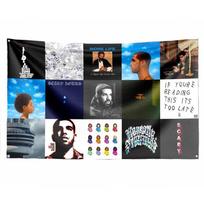 Rap Flag Tapestry Music Album Cover Collage Tapestry Wall Hanging College Dormitory Bedroom Living Room Home Wall Decoration 74x94cm(29x37in)