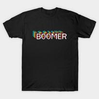 Men Black Print T-shirt Boomer No-Cut Transfer Paper Print Cotton Tshirt 3XL juoda