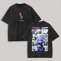 Cyberpunk Spausdinti Anime Mėgėjui Skalbti Marškinėliai Visų sezonų drabužiai Aukštos kokybės Asmenybė Drabužiai Dydis Plius Unisex Naujas Modelis Pora T-shirt L gray