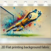 1 vnt. 2D plokštuma, futbolo vartininko grafiti fonas, daugiafunkcis namų dekoras, tinkamas šventėms ir sodams 47.2x31.5inch/120*80cm