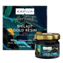 Kapiva Auksinė Derva Shilajit/Shilajeet - 20g | 500mg/porcija | 40 porcijų | Skatina raumenų augimą ir ištvermę | Sudėtyje yra 24 karatų aukso | 100% ajurvedinis