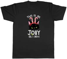 This Is As Jolly As I Get Cat Candy Stick Christmas Mens Unisex T-Shirt Tee Gift XXXXL