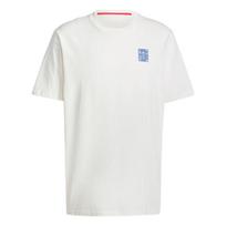 Adidas Ajax Amsterdam T Shirts Men's Ecru Crew Neck Moderate Straight Fit IT4212 L