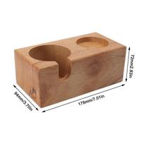 2-Hole Design Coffee Tamper Stand Solid Beech Wood Wooden Tamper Holder  Coffee Making Accessories 1#