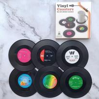 6/12 vnt. Rinkinys Vintažiniai Puodelio Padėkliukai Spalvingi Retro Vinilo Plokštelių Padėkliukai Gėrimams Vinilo Plokštelių Padėkliukų Rinkinys Kavos Staliuko Dekoravimui