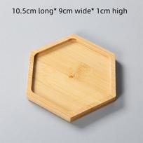 Planters Pot Stander Home Decoration Flowerpot Base Hexagon Rectangle Round Square Bamboo Wood Tray hexagon-8cm