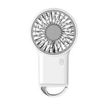 2024 Naujiena Mažas Vėjo Oro Aušinimo Rankinis Nešiojamas USB Stalo Įkraunamas Rankinis Ventiliatorius su Kabliuku balta