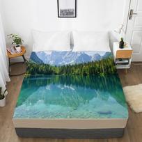 Namų lauko miškas 3D spausdinto rašto paklodės čiužinio užvalkalas elastinės juostos patalynė 120x200 3pcs