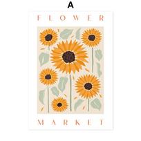 Flower Market Floral Wall Art Prints Interior Abstract Nordic Posters Pictures Canvas Decorative Painting Boho Home Decor Mural 21cm×30cm NoFrame