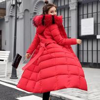 Moteriškas žiemos parkas su kailiu, dygsniuotos striukės moterims, storesnis, šiltas ilgas paltas, striukė, drabužiai su gobtuvu, rudens, dygsniuoti drabužiai 3XL