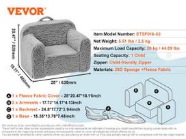 SucceBuy Žaidimų sofa Vaikų sofa Kūdikių putų sofa su aukšto tankio 25D kempine žaidimams, kūrybai, miegui, vaikiški baldai