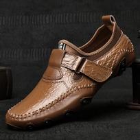 Spring New Handsewn Leather Crocodile Pattern Bean Shoes Octopus Shoes Fashionable Outdoor Lightweight Sports and Casual Shoes 38 ruda