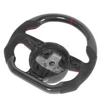 Carbon Fiber Steering Wheel Suede Fit for B8.5 RS3 RS4 RS5 RS6 S7 RS7 2013‑2016
