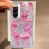 For Samsung Galaxy A56 A16 A26 A36 A06 A55 A35 A25 A15 A12 A32 A22 A14 A54 M22 M12 5G Pink Jellyfish Oceanic Fashion  Phone Case Galaxy A16