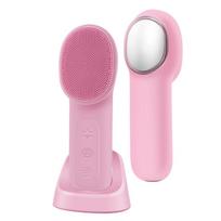 New Silicone Electric Facial Cleansing Brush Face Washing Beauty Instrument Skin Pore Deep Cleaning Massager Usb Recharge rožinė