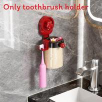 Plastic Suction Cup Toothbrush Holder And Cup Set For Bathroom Organization MilkWhite