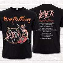 Slayer Black T-Shirt Show No Mercy 1983 Thrash Metal Heavy Metal T Shirt Tees Tops Cotton Short Sleeve High Street S