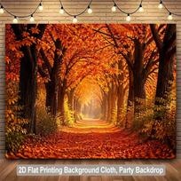 2D plane 1 piece of autumn forest fallen leaves covering the ground background fabric suitable for families and gardens 47.2x31.5inch/120*80cm