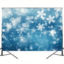 2D flat banner 1PC Christmas winter frozen snow and ice crystal theme background Christmas background decoration 47.2x31.5inch/120*80cm