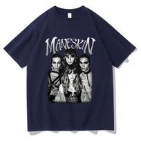 Italian Rock Band Maneskin 2025 World Tour T-shirt Fashion Gothic Retro Men Women Loose Short Sleeve Casual T Shirts Streetwear S
