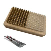 TVETE Ski Snowboard Waxing Brush 2 in 1 Brass Nylon Approximately 12×7×3.5cm