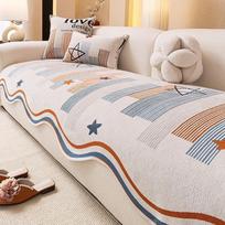 Shaped sofa cushions universal non-slip cream style living room sofa cushions irregular chenille anti-cat claw cover cloth towel 90x90cm 1pcs balta
