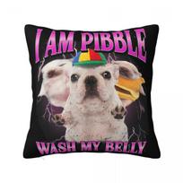 Animal Pibble Meme Dog Pitbull Pillowcase Printing Cushion Cover Decor Throw Pillow Case Cover Seater 40X40Cm Peach skin 18*18(CM)-1Pcs