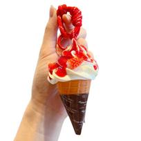 Simulation Realistic Dessert Keychain Cute Food Shaped Keyring Ice Cream Keychain  Party Gifts Style C