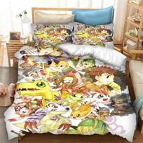 Anime Digimon Adventure Bedding Set Duvet Cover Bedroom Comforter Covers Single Twin King Size Quilt Cover Home Textile EU Single 135x200cm