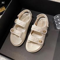Fashion Reconstructed Velcro sports sandals for women, new summer design, diamond pattern, thick flat bottom, large size T75 33 balta