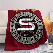 AC Sparta Praha Spausdintas flanelinis pledas, Aukštos kokybės, Patogus visais metų laikais, Namų dekoras, Šiluma ir komfortas, Puikiai tinka Kalėdų dovanoms 80cm x 120cm gray