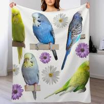Banguotosios papūgėlės – gražūs augintiniai Parakeet mėgėjams Mesti pledas Prabangus minkštas pledas Šventinė dovana šeimai 102x76cm(40x30in) gray