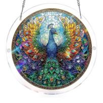 Acrylic Jigsaw Puzzle Suncatcher Window Hanging Kit, Stained Glass Style DIY Puzzles Home Garden Decor, Birthday Gifts for Women, Wife, Aunt, Mom A