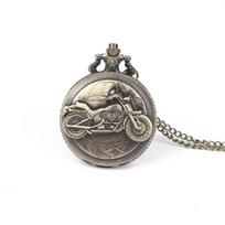 Factory  Vintage Quartz Pocket Watches Fashion Antique Style Necklace Selling Motorcycle Pattern Pocket Watches juoda