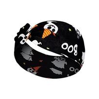 Wide Edge Bat Print Wide Headbands Soft Halloween Printed Headband Knot Elastic Turban  Running juoda