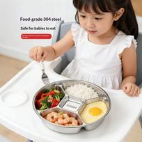 Reusable 304 Stainless Steel 5 Compartment Food Prep Tray Portable Handle Divided Design for Home Catering sidabras