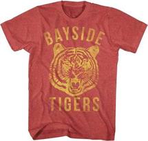 Saved By The Bell Bayside Tigers Big Distressed Yellow Logo Men's T Shirt 2XL