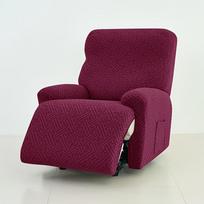 1/2/3/4 Seater Recliner Elastic Sofa Covers Thicken Jacquard Stretch Armchair Reclining Sofa Slipcover Relax Chair Covers 1 Seater (4pcs)