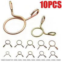 10Pcs Hose Pipe Clamp 5-31mm Air Tubing Hose Clamps Adjustable Fuel Tube Water Pipe Fixed Clip Spring Clamps Fastener Assortment M8