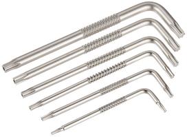 HOZAN Torx Wrench Set T6/T8/T10/T15/T20/T25 Set of 6 Star Driver Medium sidabras