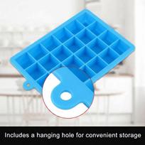 2pcs Easy Release Square Ice Cube Maker Removable Lid Ice Cube Tray with Lid Silicone Ice Tray  Bar mėlyna