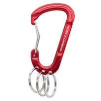 Kobe Shine 3 ring keychain strength over 150kg compact raudona