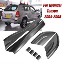 Juodas stogo bagažinės bėgio galo apsauginis gaubtas, skirtas Hyundai Tucson 2004-2008 m.