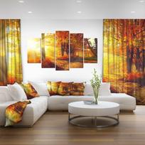 5 vnt. Rudens medžiai saulės spinduliuose Didelis plakatas Drobė Paveikslas Sienos menas Drobės tapyba Sienų dekoras Svetainei Įrėmintas 30x40cm*2  30x60cm*2  30x80cm*1
