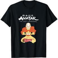 Avatar Aang Bending Glowing Arrow Pose Crosslegged T-Shirt S juoda