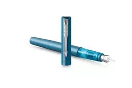 Parker Vector XL automatinis plunksninis rašiklis, kasetinė sistema, satino mėlynai žalsva spalva, 1 vnt.