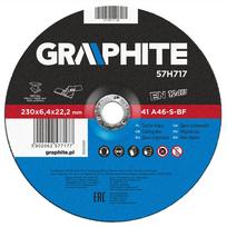 Metalo šlifavimo diskas GRAPHITE 230 x 6,4 x 22 mm 27 A24-S